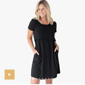 Kindred Bravely Eleanora nursing maternity dress in black